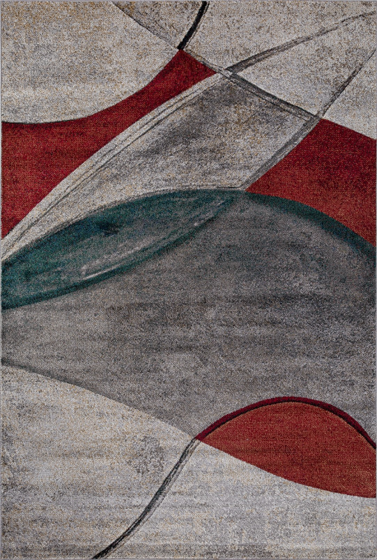 Ковер D827 - GRAY-RED - Прямоугольник