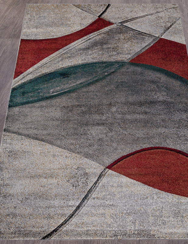 Ковер D827 - GRAY-RED - Прямоугольник