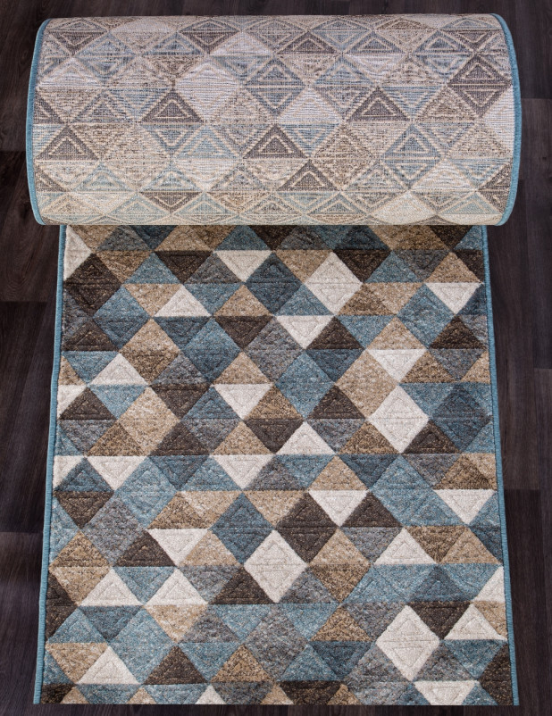 Ковер D578 - BEIGE-BLUE - Дорожка