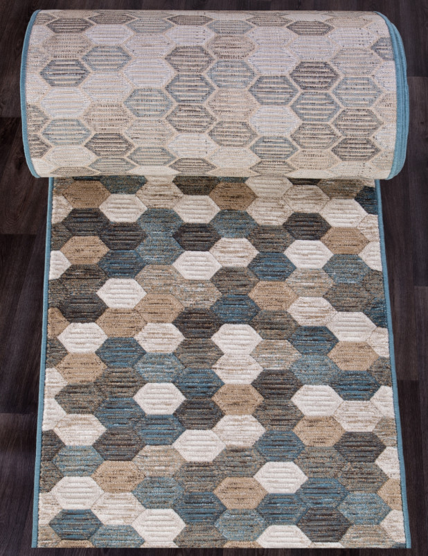 Ковер D579 - BEIGE-BLUE - Дорожка