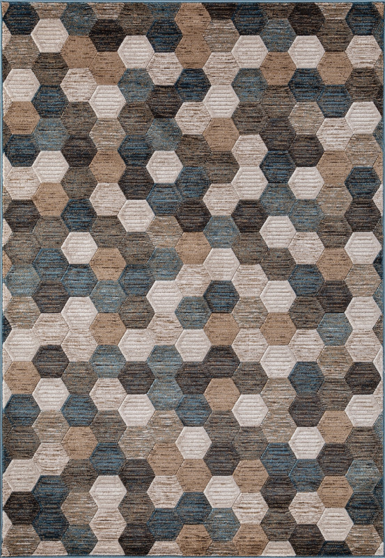 Ковер D579 - BEIGE-BLUE - Прямоугольник