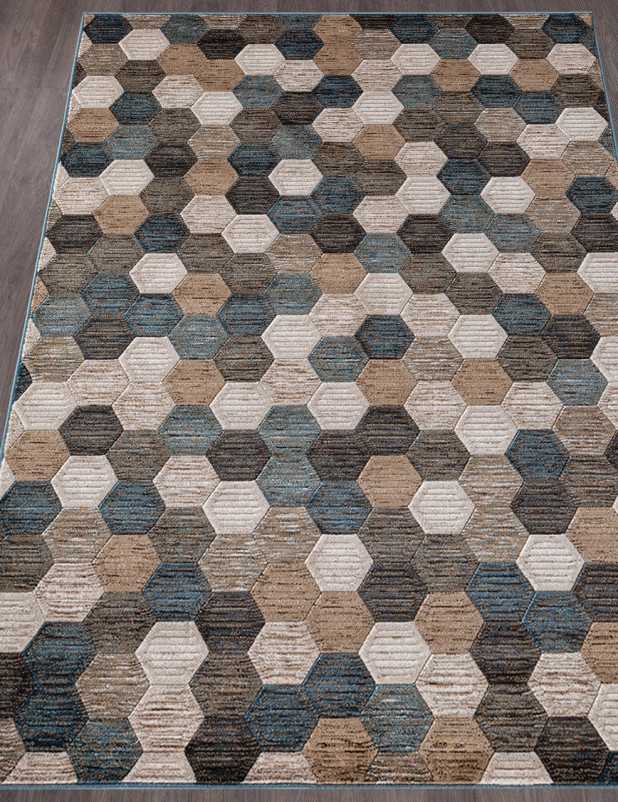 Ковер D579 - BEIGE-BLUE - Прямоугольник