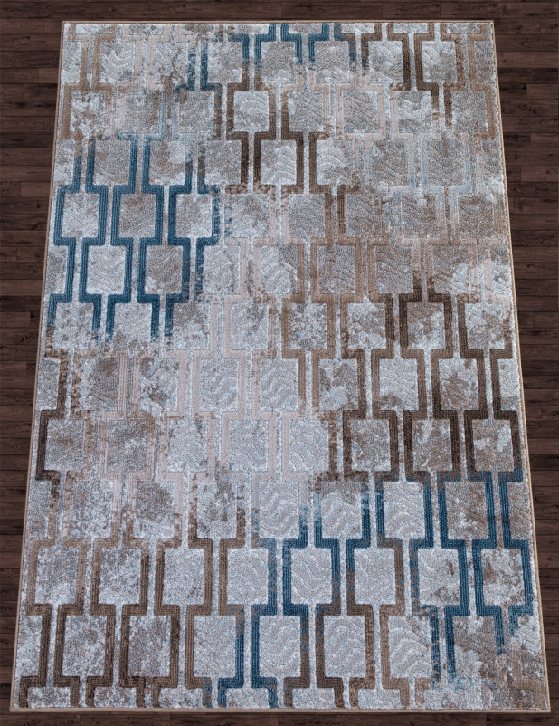 Ковер D591 - CREAM-BLUE - Прямоугольник