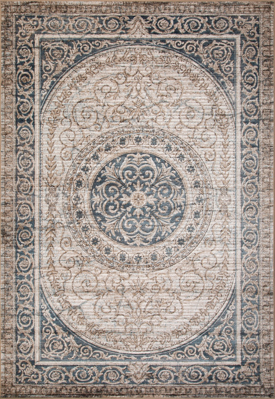 Ковер D593 - BEIGE-BLUE - Прямоугольник