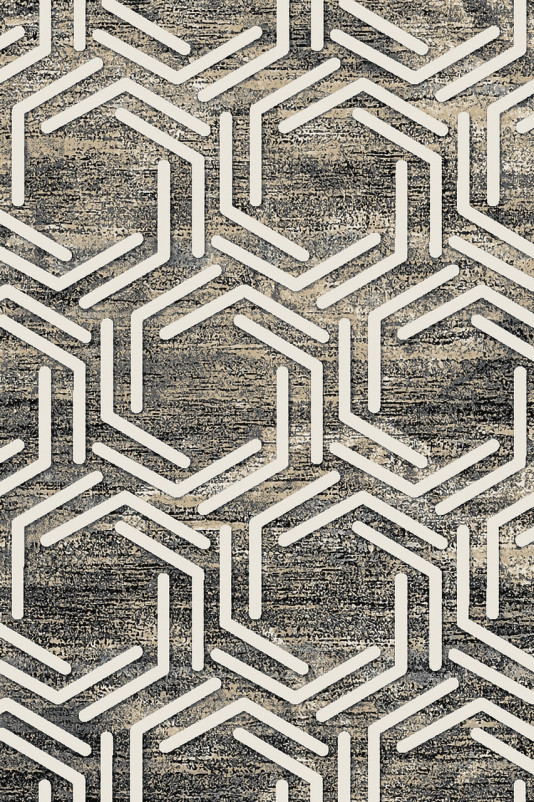 Ковер D847 - BEIGE-BLACK - Прямоугольник