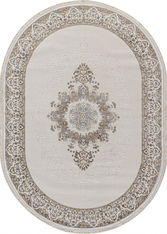 Ковер 27236A - CREAM / NAVY - Овал