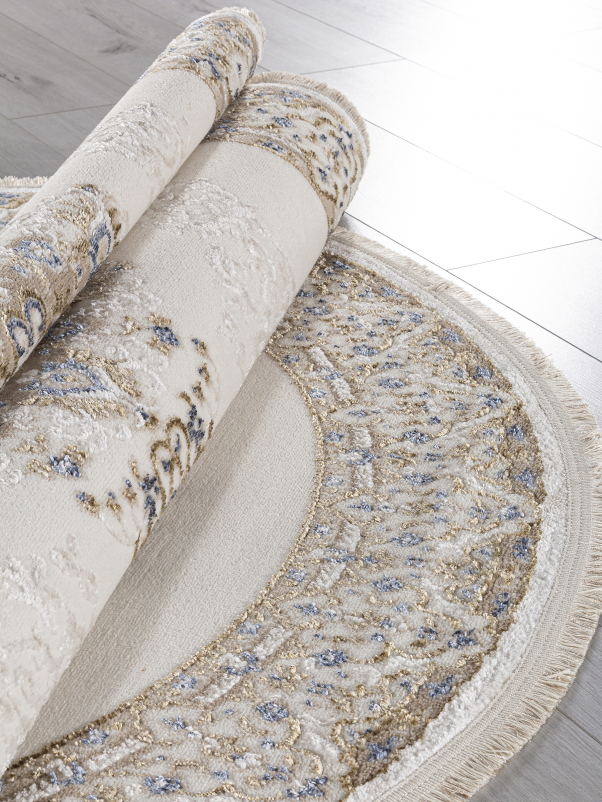 Ковер 27236A - CREAM / NAVY - Овал