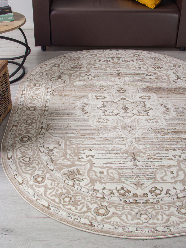 Ковер 04089A - CREAM HB / LIGHT GRI HB - Овал