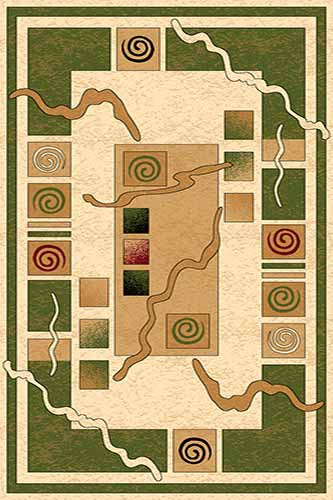 Ковер d077 - CREAM-GREEN - Прямоугольник