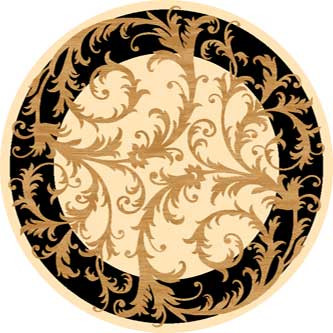 Ковер d156 - CREAM-BLACK - Круг