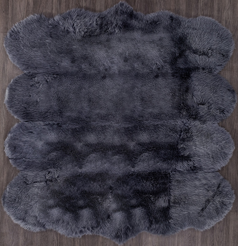 Ковер Sheepskin 195x190 - серый - Прямоугольник