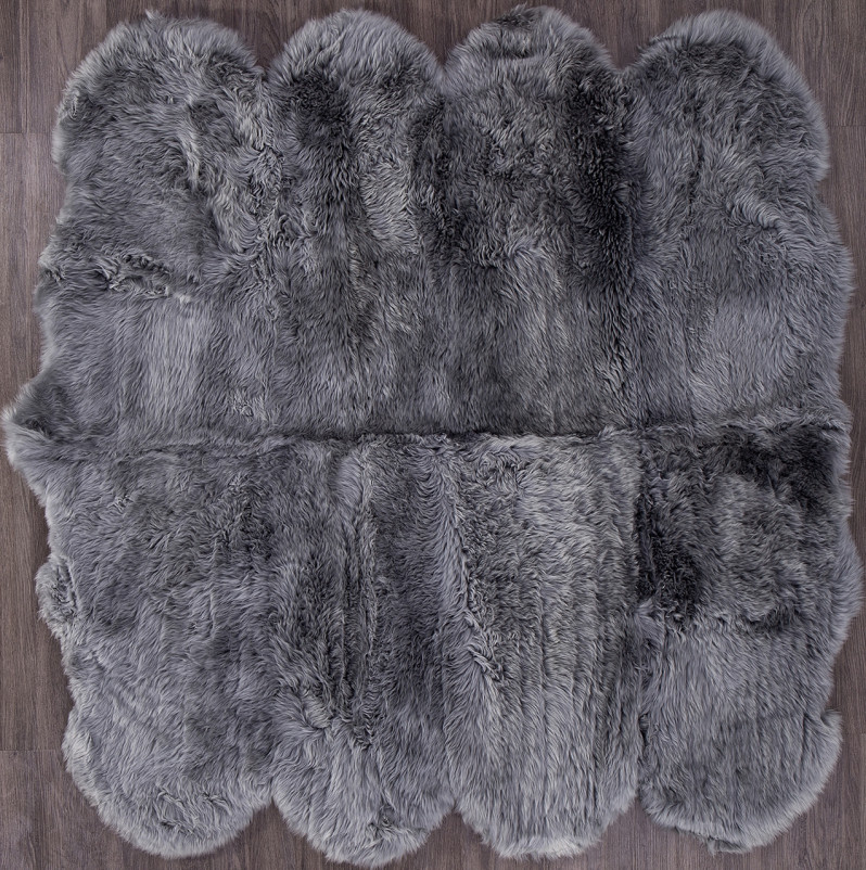 Ковер Sheepskin 195x190 - светло серый - Прямоугольник