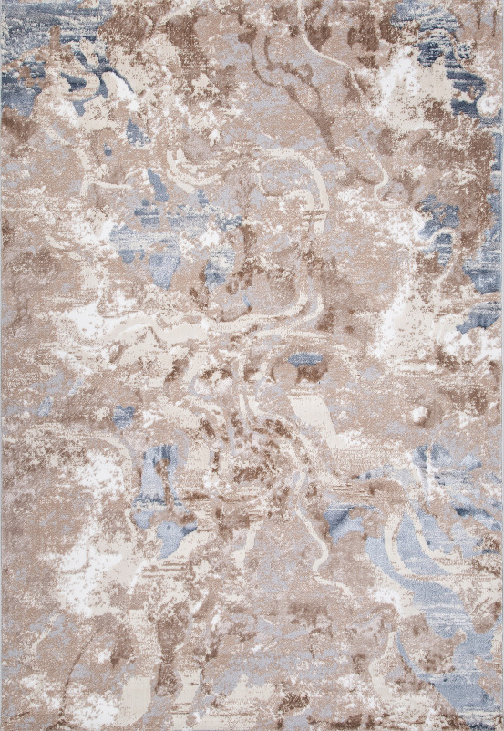 Ковер D070B - CREAM SHIRINK / BLUE FDY - Прямоугольник