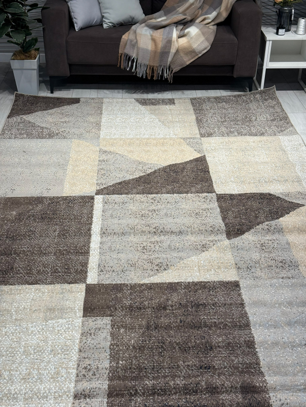 Ковер 06052A - BROWN / TOZ GRI - Прямоугольник