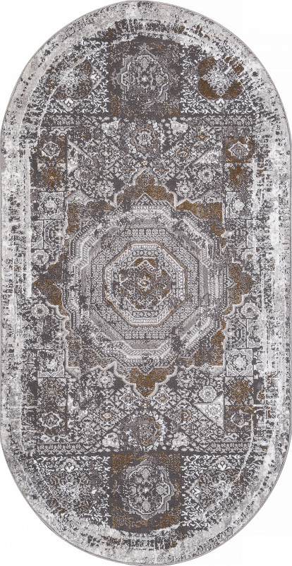 Ковер 03001G - GREY / GREY - Овал