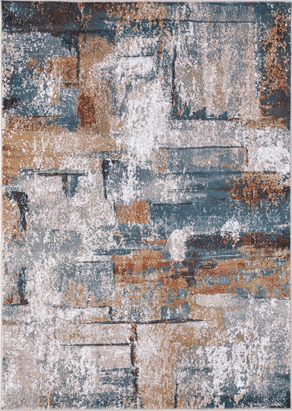 Ковер D864 - CREAM-BLUE - Прямоугольник