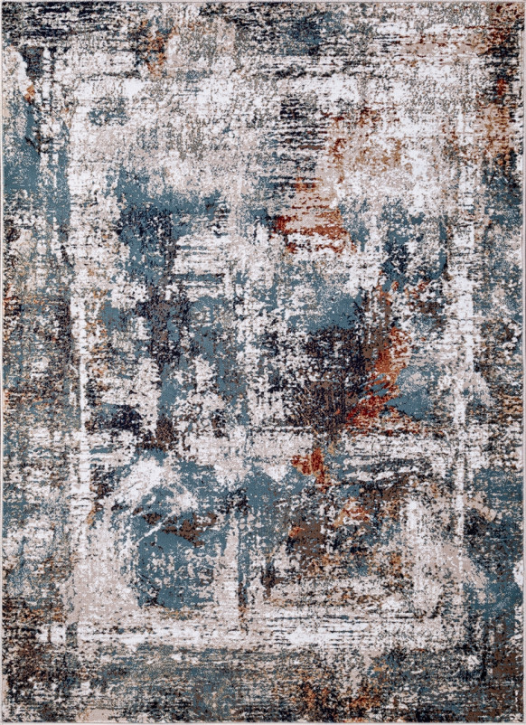 Ковер D865 - CREAM-BLUE - Прямоугольник