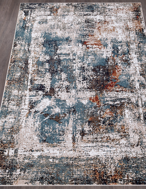 Ковер D865 - CREAM-BLUE - Прямоугольник