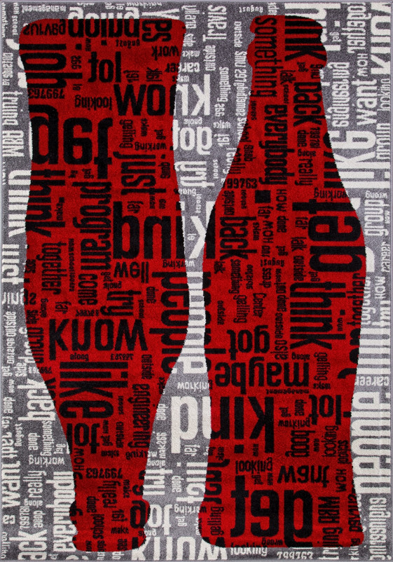 Ковер C081 - GRAY-RED - Прямоугольник
