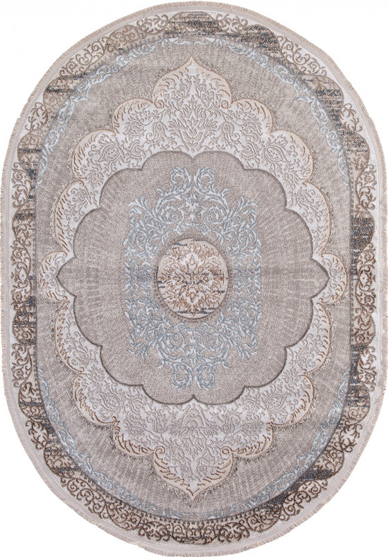 Ковер 7430B - L.BLUE / CREAM - Овал