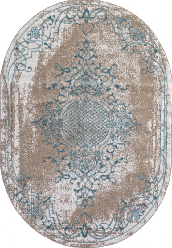 Ковер Q5521 - 031 BLUE - Овал