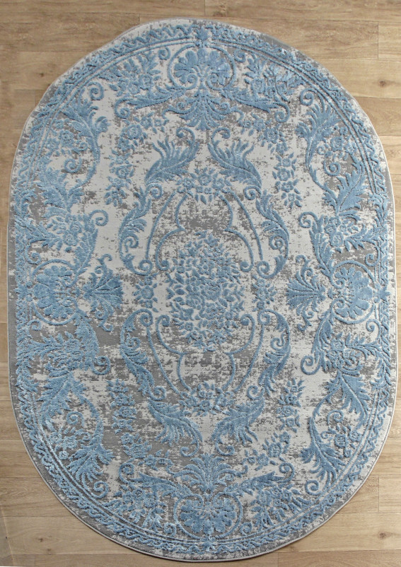Ковер Q8738 - 030 BLUE - Овал