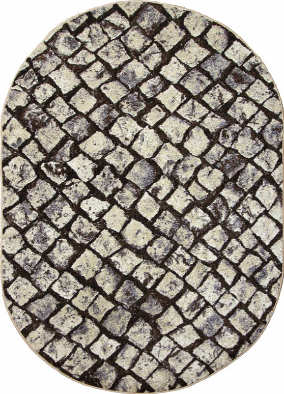 Ковер D455 - GRAY-BEIGE - Овал