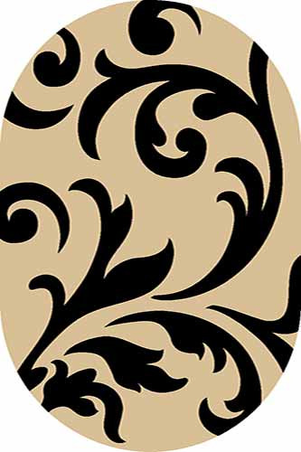 Ковер d129 - BEIGE-BLACK - Овал
