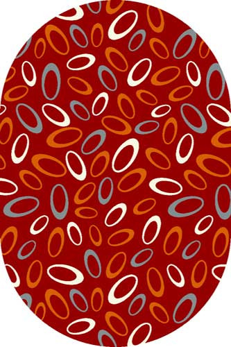 Ковер P838 - RED-GRAY - Овал
