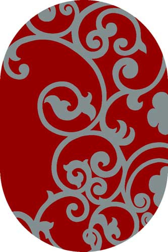 Ковер v805 - RED-GRAY - Овал