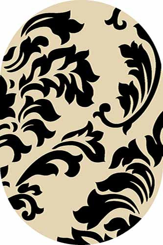Ковер v812 - CREAM-BLACK - Овал