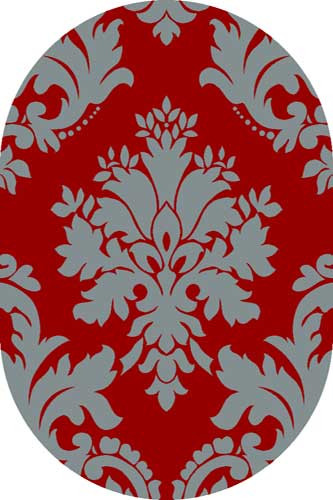 Ковер V834 - RED-GRAY - Овал