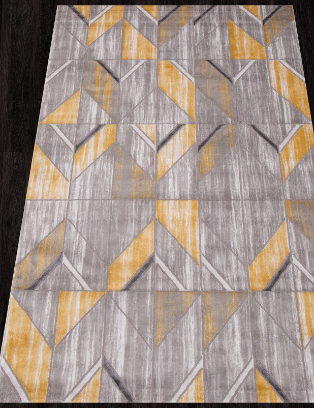 Ковер 0131QA - YELLOW / L.GREY - Прямоугольник