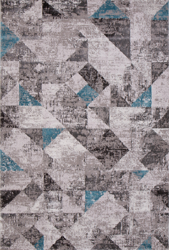 Ковер 01459A - C.POLY L. GREY / L.BLUE - Прямоугольник