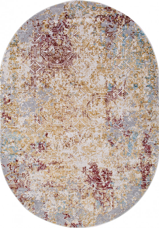 Ковер 15438B - RED / BLUE - Овал