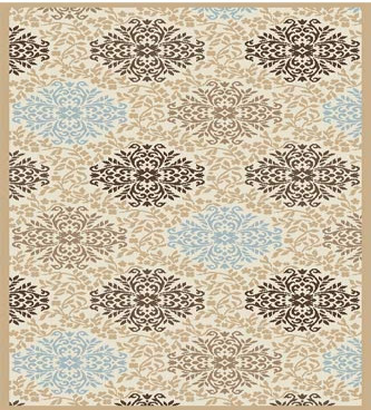 Ковер d374 - CREAM-L.BLUE - Прямоугольник