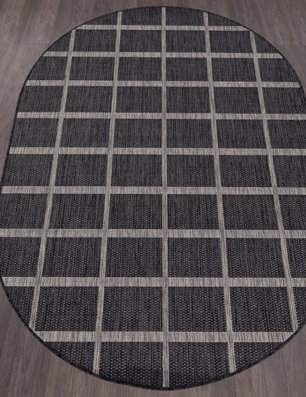 Ковер S004 - BLACK-GRAY - Овал