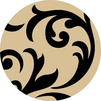 Ковер d129 - BEIGE-BLACK - Круг