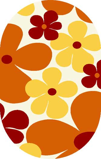 Ковер V148 - CREAM-ORANGE - Овал