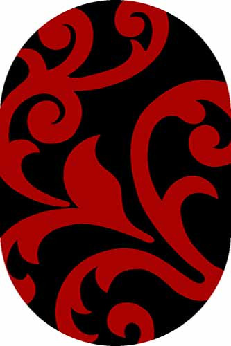 Ковер v809 - BLACK-RED - Овал