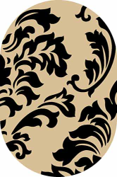 Ковер v812 - BEIGE-BLACK - Овал