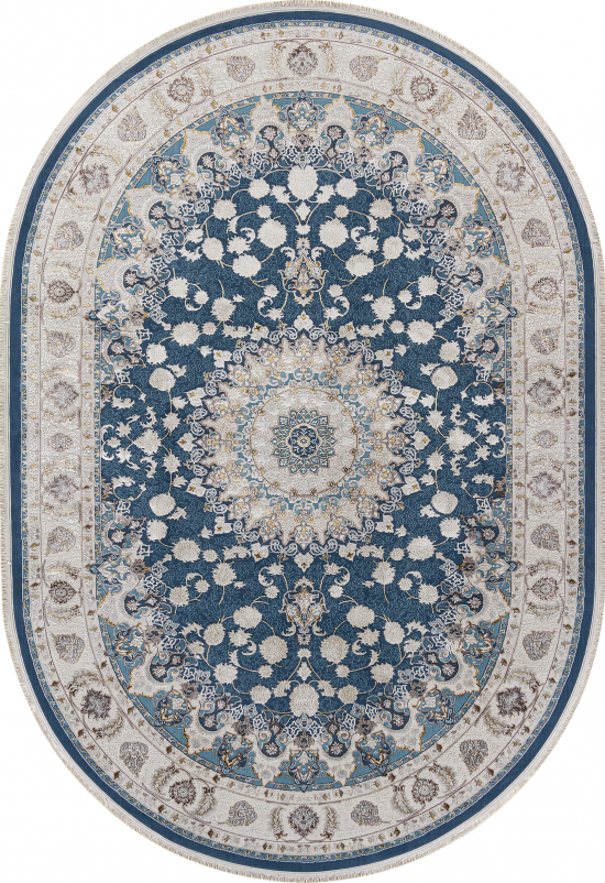 Ковер A050B - D.BLUE / CREAM - Овал