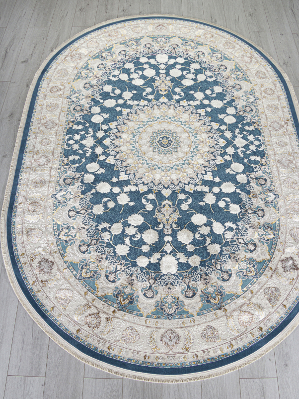 Ковер A050B - D.BLUE / CREAM - Овал