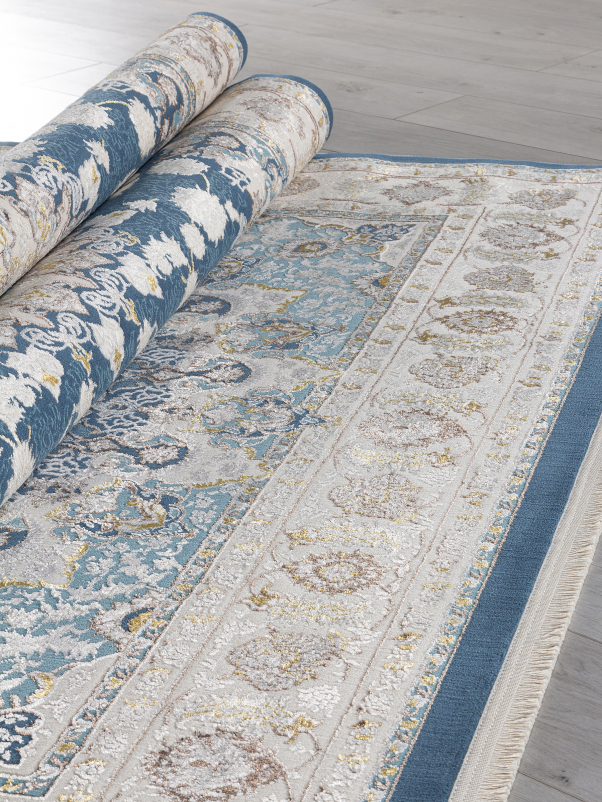 Ковер A050B - D.BLUE SHIRINK / CREAM - Прямоугольник