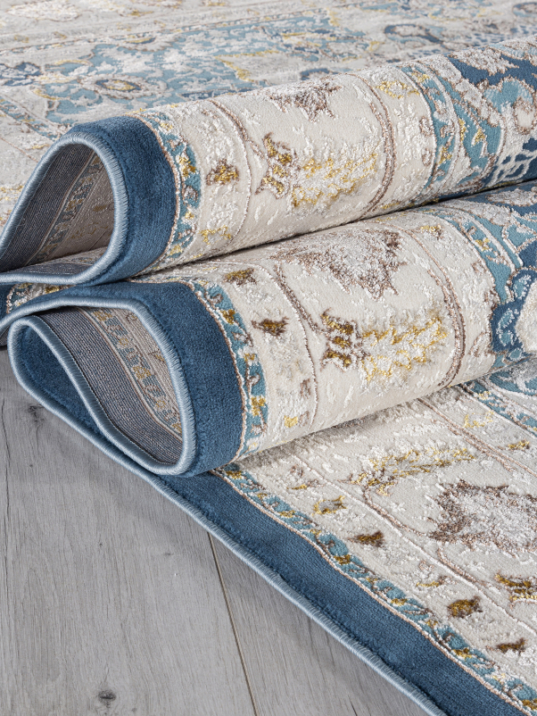 Ковер A050B - D.BLUE SHIRINK / CREAM - Прямоугольник