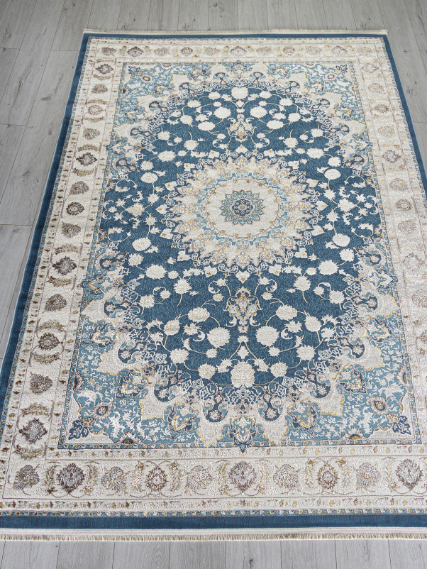 Ковер A050B - D.BLUE SHIRINK / CREAM - Прямоугольник