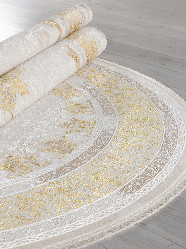 Ковер A064A - CREAM / GOLD FDY - Овал