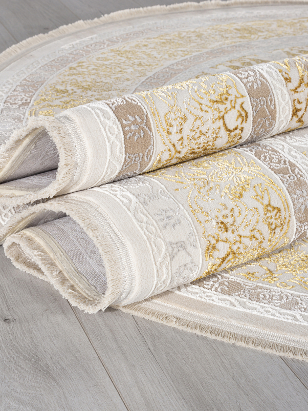 Ковер A064A - CREAM / GOLD FDY - Овал