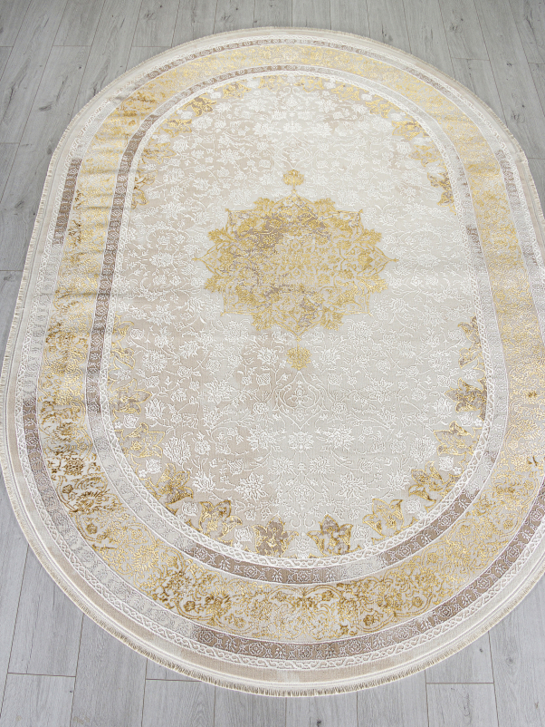 Ковер A064A - CREAM / GOLD FDY - Овал