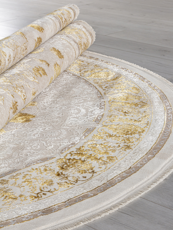 Ковер A123B - CREAM / GOLD FDY - Овал